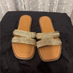 Chic Gold Women's Slide Sandals